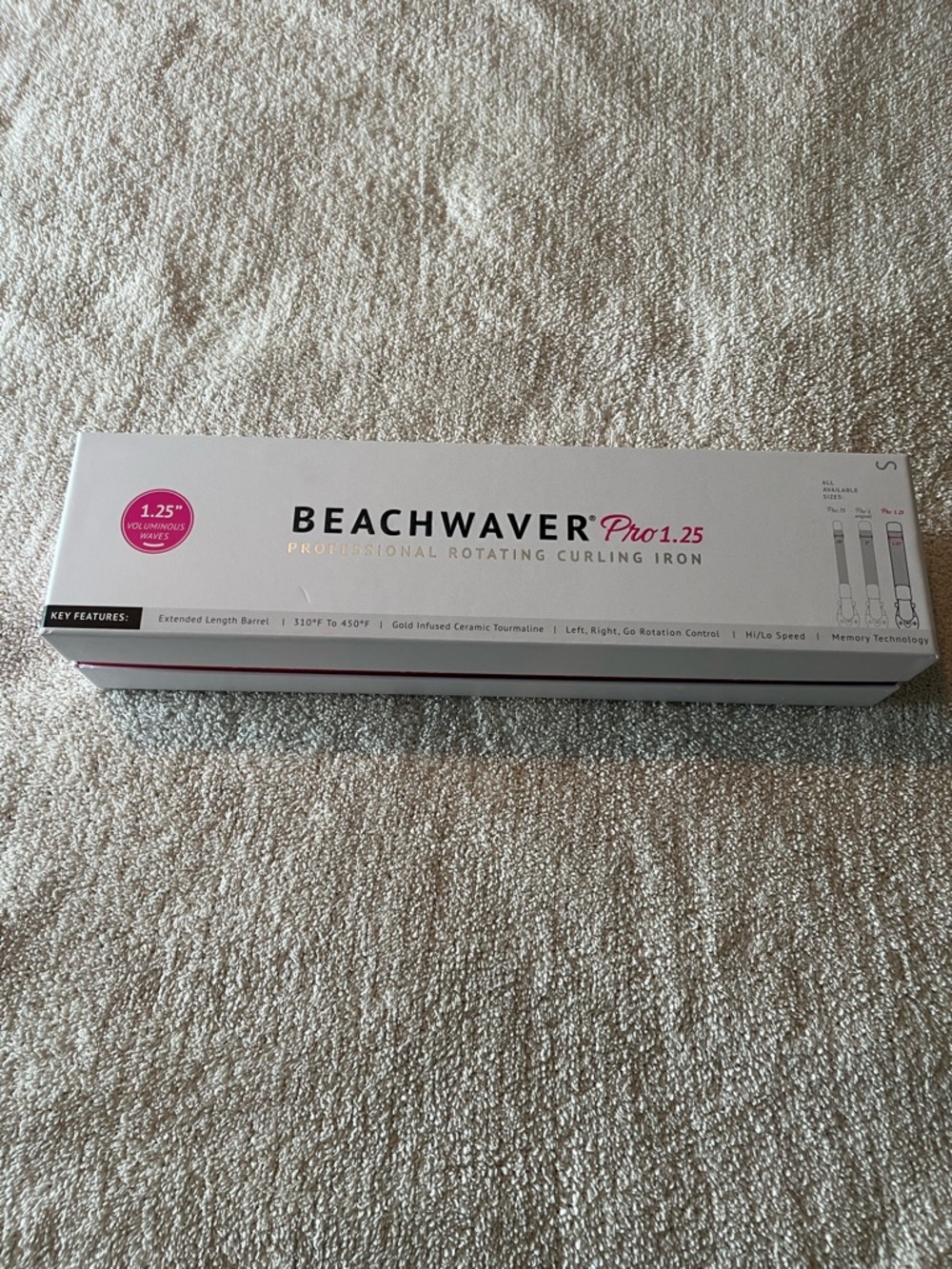 Beachwaver Pro 1.25 Rotating Curling Iron - White